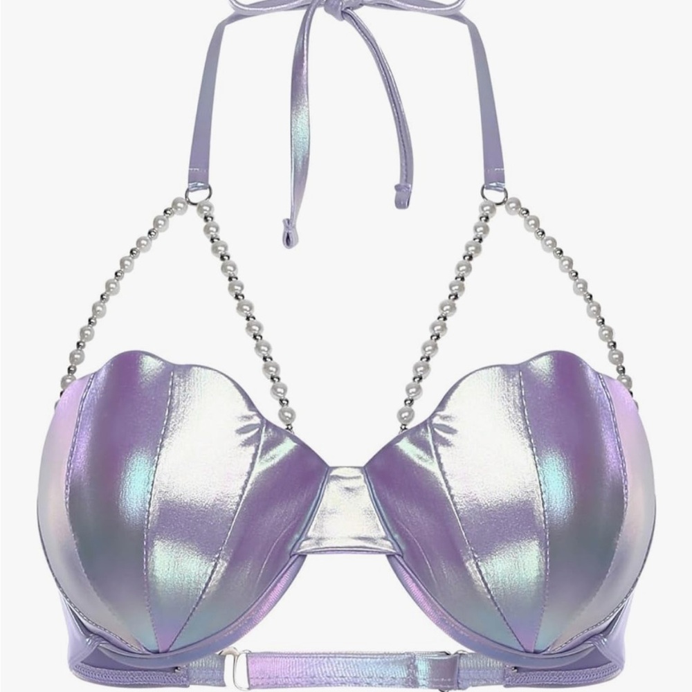 Iridescent Purple Shell Bikini Top Mermaid Costume